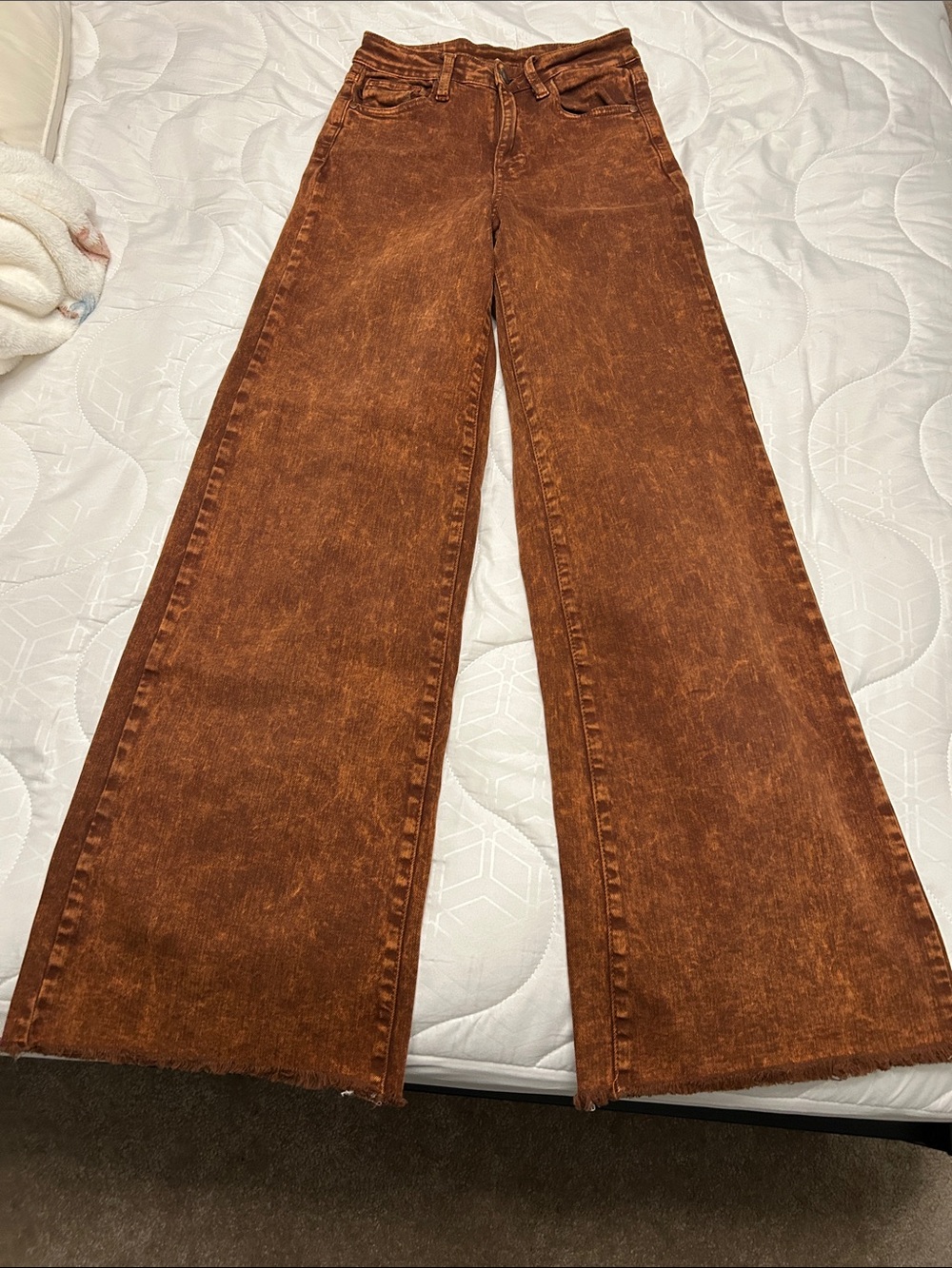 Judy Blue Rust Brown Wide-Leg Jeans